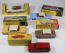 5 Dinky Toys. 4 North American Cars. Buick Riviera (57/001. In light blue with white roof and red