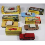 5 Dinky Toys. 4 North American Cars. Buick Riviera (57/001. In light blue with white roof and red