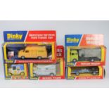 5 Dinky Toys. Happy Cab (120) in white, yellow and blue with flower decoration. Lotus F1 Racing