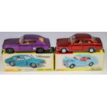 2 Dinky Toys. Ford Capri (165). Example in metallic purple with deep yellow interior, detailed alloy
