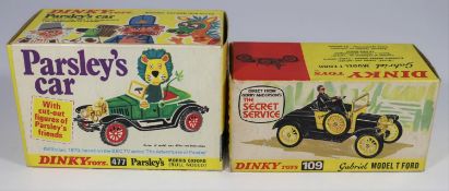 2 Dinky Toys TV Related Cars. 'Gabriel' Ford Model T from Gerry Anderson's 'The Secret Service' (