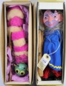 2 Pelham Puppets. A harder to find Wizard with mid blue/light coat with yellow wavy line