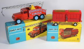 Corgi Major Toys Chipperfield's Circus Crane Truck (1121). In red, yellow and light blue livery,