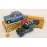 2 Dinky Toys. A Triumph Vitesse (134). In metallic aqua blue, with white side stripe, red interior