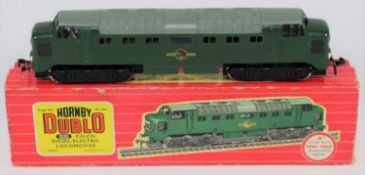 Hornby Dublo 2-rail BR Co-Co diesel-electric locomotive (2232). In Brunswick green with grey roof