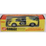 Corgi Whizzwheels Ferrari 206 Dino (344). In yellow with black doors, black interior and spoiler,