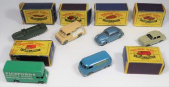 6 Matchbox Series. No.25 Volkswagen 'Beetle' in light metallic blue with grey plastic wheels. No.