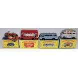 4 Matchbox Series. No.5 Routemaster Bus. In bright red with white interior, black plastic wheels,