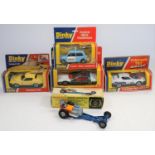 5 Dinky Toys. Purdey's TR7 (112) in yellow with yellow flash and black interior. Triumph TR7