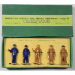 A Dinky Toys O Gauge set No.4, Engineering Staff. Comprising 5 figures re-tied into box on inner