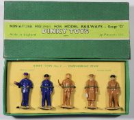 A Dinky Toys O Gauge set No.4, Engineering Staff. Comprising 5 figures re-tied into box on inner