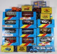 11 Matchbox MB Series etc. MB2 Pontiac Firebird. 5x MB17 London Bus, all different examples. MB25