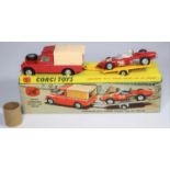 Corgi Toys Gift Set No.17 Land Rover With Ferrari Racing Car On-Trailer. Land Rover in red with