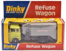 Dinky Toys Refuse Wagon (978). A Bedford TK in lime green with white cab interior, dark brown