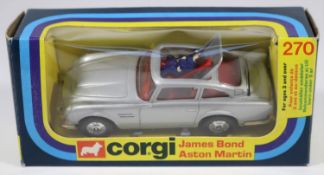 A Corgi Toys James Bond Aston Martin DB5 (270). A late Whizzwheel example (1977) in metallic