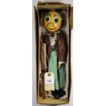 A scarce early Pelham Puppet, 'Television's Mr. Turnip'. With dark brown jacket and light green
