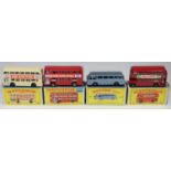 4 Matchbox Series. No.5 Routemaster London Bus. In red with white interior, black plastic wheels,