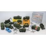 A quantity of boxed and loose Dinky Military toys etc. Centurion Tank (651). Scout Car (673), Army