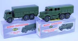 2 Dinky Military Supertoys. A Foden 10-Ton Army Truck (622). Plus a Medium Artillery Tractor (