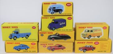 8 Atlas Dinky Toys. Austin Atlantic Convertible (106). Jaguar XK120 Coupe (157). Porsche 356A