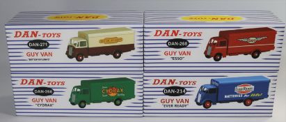 4 French Limited issue (500) DAN TOYS Guy Vans. Ever Ready (214) in blue. Cydrax (266), in green.