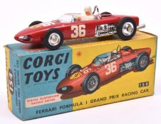 Corgi Toys Ferrari Formula 1 Grand Prix (154). In bright red, RN35, with driver, spun wheels with