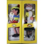 2 Pelham Puppets Walt Disney Characters. Pinocchio (SL7). In yellow, white and red clothing. In a