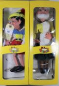 2 Pelham Puppets Walt Disney Characters. Pinocchio (SL7). In yellow, white and red clothing. In a