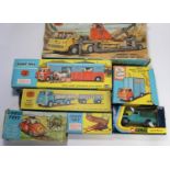 7 Corgi Toys. Chipperfields Circus Horse Transporter (1130) in red and light blue livery. Circus