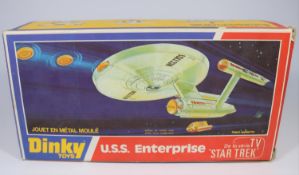 A Dinky Toys Star Trek U.S.S. Enterprise (358). With 7x missiles and a shuttlecraft. Boxed with