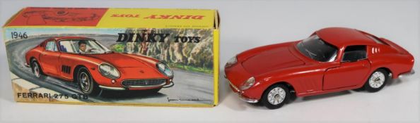French Dinky Ferrari 275 GTB (506). Example in bright red with black interior, with opening doors,