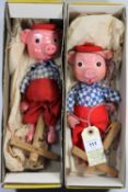 2 Pelham Puppets from the 1960's Children's BBC Television series 'Pinky & Perky'. Both with red