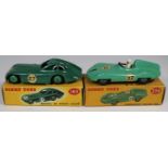 2 Dinky Toys Racing Cars. Bristol 450 Sports Coupe (163). In dark green, RN27, with mid green