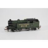 A rare Hornby Dublo pre-war clockwork SOUTHERN Class N2 0-6-2T locomotive (DL7) 2594, in dark