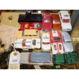 12 Dinky cars most for restoration. 3 over painted , Fiat 2300 Station Wagon, Volvo 1800S, Range