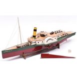 A model of the Sussex Steam Packet Co. Paddle Steamer 'Sussex Belle'. A well constructed and