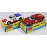 2 Corgi Toys sports/racing cars. Ferrari 'Berlinetta' 250 Le Mans (314). In bright red, RN4, with