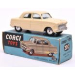 Corgi Toys Ford Consul Saloon (200). The first true Corgi. A scarce example in cream with smooth