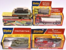 6 Dinky Toys. Tow-Away Glider Set (118), Triumph 2000, Trailer & Glider. Rolls Royce Phantom V (