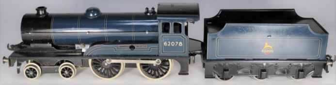 Bassett-Lowke O Gauge 4-4-0 clockwork tender locomotive Prince Charles. In B.R. lined dark blue