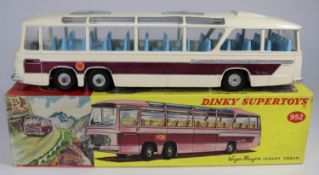 Dinky Supertoys Vega Major Luxury Coach (952). Example in white with mauve flash to sides and