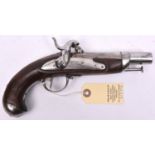 A French 20 bore Model 1822 Gendarmerie pistol converted to Model 1842 percussion, 9¾” overall,