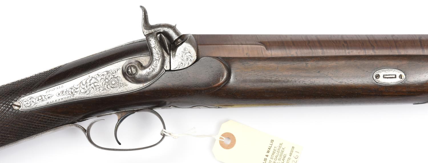 An SB 8 bore percussion wildfowling gun, 49½” overall, rebrowned flat topped twist barrel 33½”, re- - Image 2 of 2