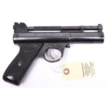 A pre 1958 .177” Webley Mark I air pistol, number 1602. GWO & near VGC, retaining nearly all