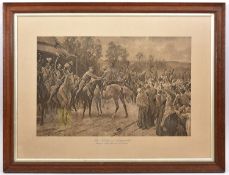 A coloured print “The Heroes of Ladysmith: meeting of Generals Buller and White”, details in margin,