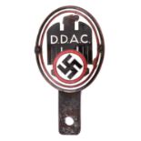 An historically interesting Third Reich DDAC (Der Deutsche Automobil Club) enamelled car badge