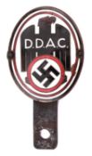 An historically interesting Third Reich DDAC (Der Deutsche Automobil Club) enamelled car badge