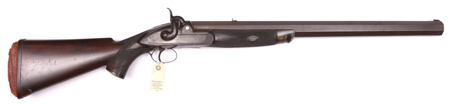 A massive bore (see extra image) percussion game rifle, by Alexander Thomson & Son of Edinburgh,