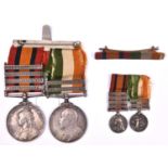 Pair: QSA 4 clasps CC, OFS, Rel of Ladysmith, Trans; KSA both date clasps (Lieut S H F Muriel 1/