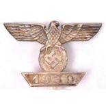 A 1939 bar to the 1914 Iron Cross 1st class, with flat pin back, the pin marked “L21” in